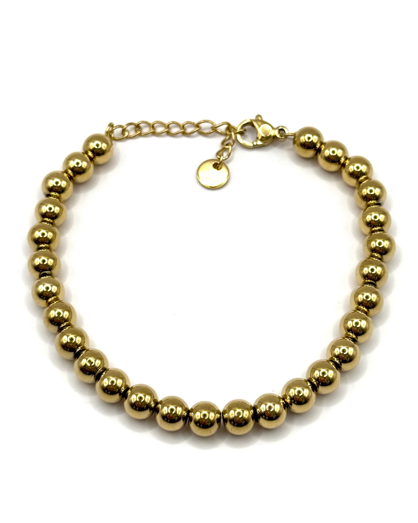 Bracelet Together - Escapade Riviera - Acier inoxydable - hypoallergénique - résistant à l'eau - bracelet boule doré -Ajustable - Unisexe